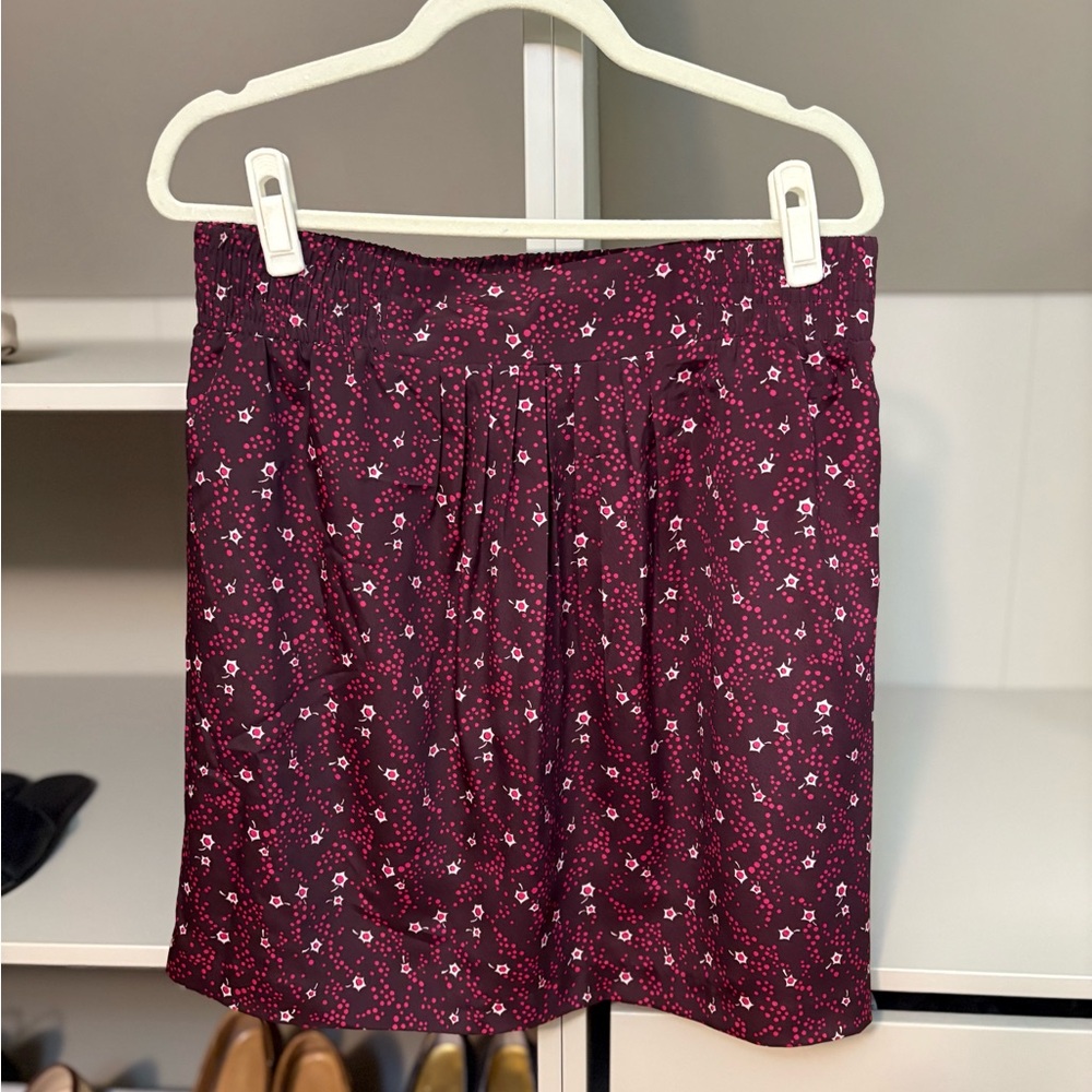 Jacob Burgundy Pattern Midi Skirt, L